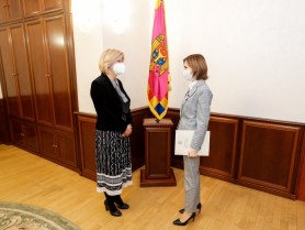 Maia Sandu a avut o întrevedere de rămas bun cu Ambasadoarea Italiei în țara noastră, Valeria Biagiotti